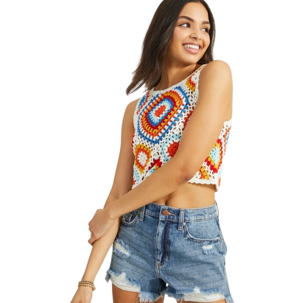 Altar'd State Crochet Cropped Tank NEW with Tags SZ Med / Large - Picture 2 of 7